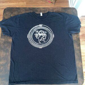 2XL Mythical Unicorn/ Compass Black and White Tee